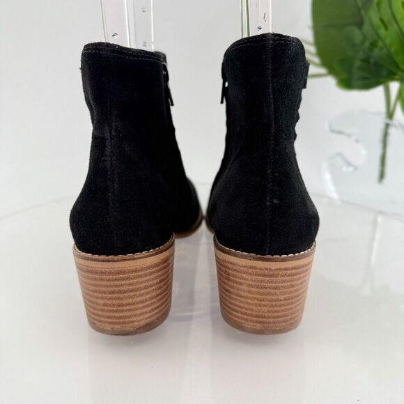 Paul Green Vienna Womens Size 8.5 Shoes Black Suede Ankle Bootie Side Zipper - Picture 6 of 16